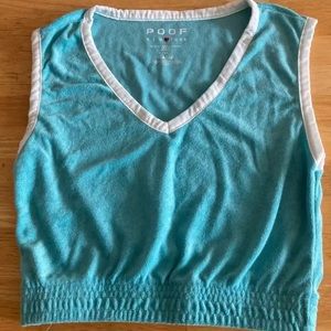 Teal terry cloth top & shorts set